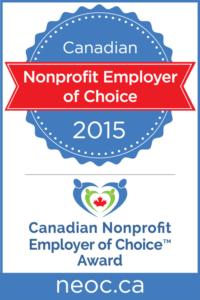 Logo du prix Employeur canadien sans but lucratif de choix pour l’année 2015. Pour en savoir plus, visitez le neoc.ca.