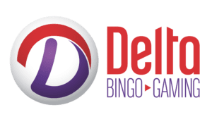Delta Bingo Gaming logo with capital D in red and purple