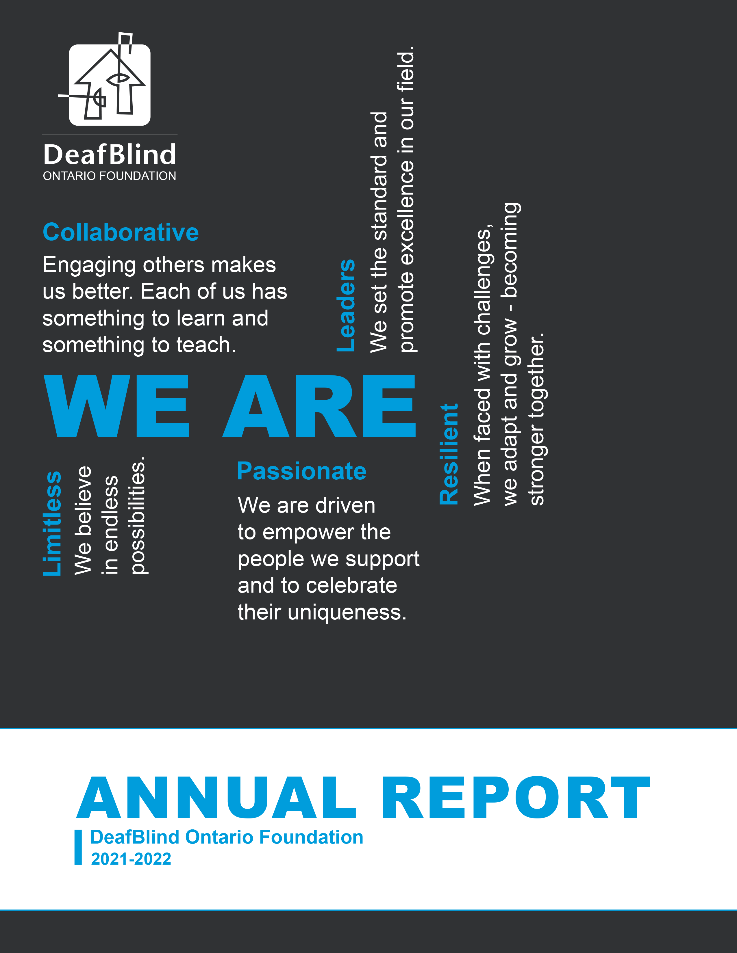 DeafBlind Ontario Foundation Annual Report Cover