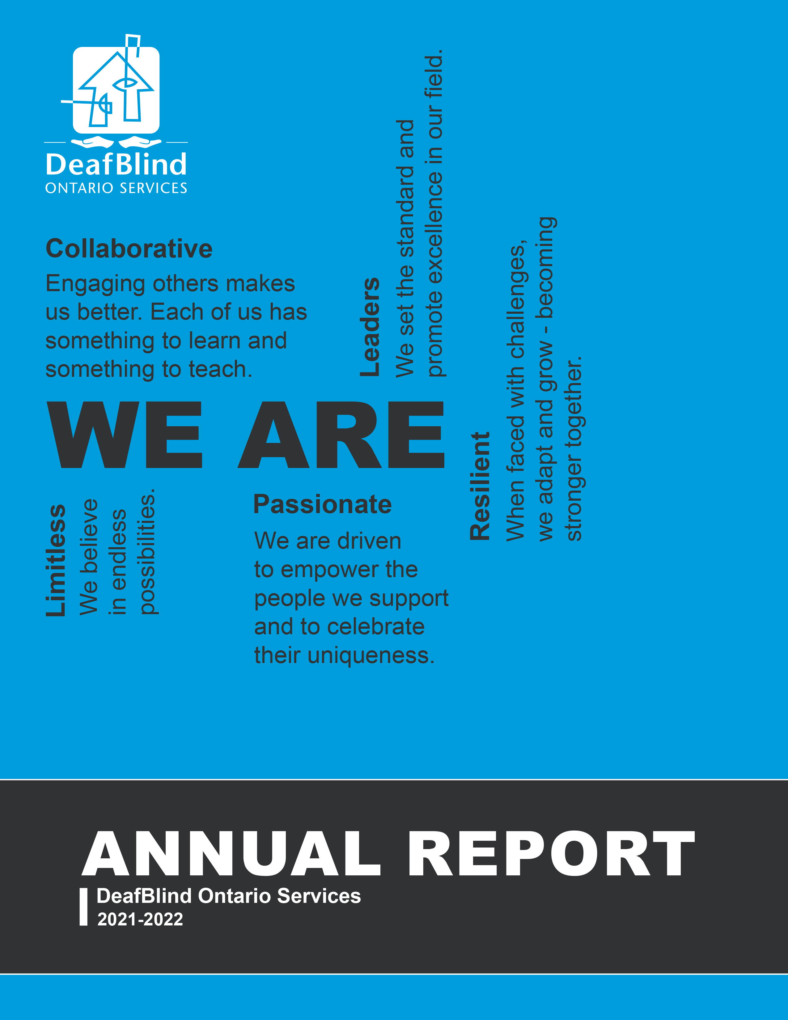 DeafBlind Ontario Services Annual Report Cover